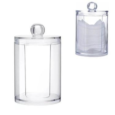 Imagem de Organizador Cotonetes De Acrílico Redondo Porta Algodão - Saz