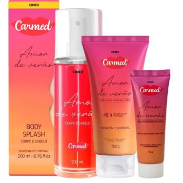 Imagem de Kit Carmed Amor De Verão: Body Splash 200ml, Hidratante Corporal 150g e Creme Para Mãos...
