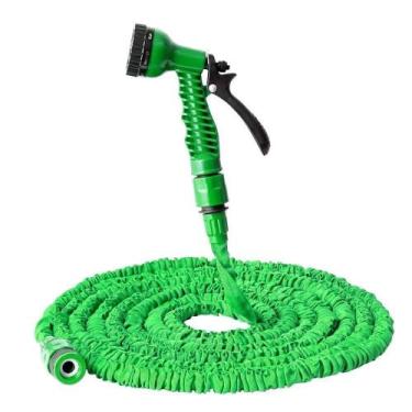 Imagem de Mangueira Jardim Expansível 15 Metros Resistente Jatos D água Verde - 