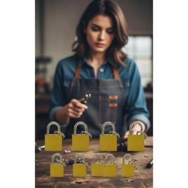 Imagem de 12 Mini Cadeados 20mm + Chaves: Segurança P/ Malas e Armário - Congrat