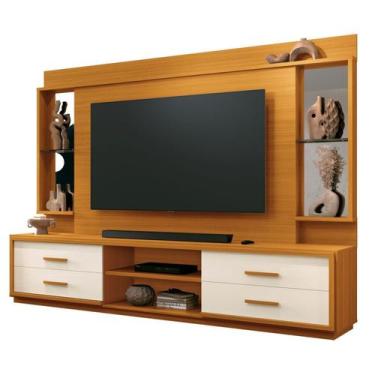Imagem de Estante para TV e Home Theater MDF 240cmx192cm 75 com Espelho 4 Gaveta