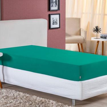 Imagem de Lençol Com Elástico Solteirão Nobre 1 Peça 30cm De Altura Malha 100% Algodão - Jade