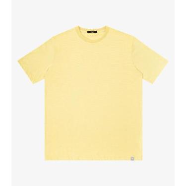 Imagem de Camiseta Masculina Meia Malha Listrada Linho Amarelo - Diametro, P, Am
