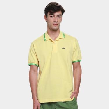 Imagem de Camisa Polo Lacoste Casual Masculina, Amarelo, M