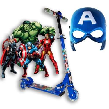 Imagem de Patinete Infantil De Ferro 3 Rodas E Mascara Vingadores - Elite, 3 rod