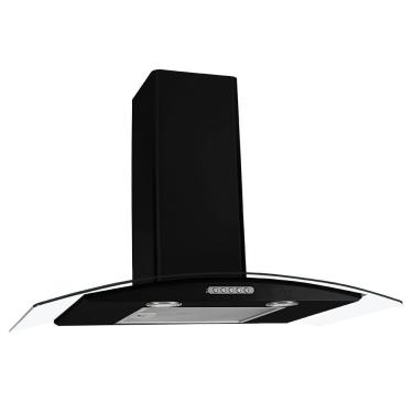 Imagem de Coifa de Parede Nardelli Vidro Curvo Duto Slim Black 75cm com LED Preto 220V