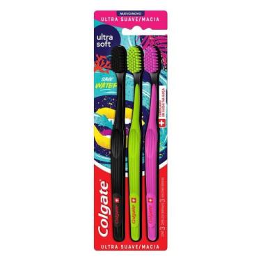 Imagem de Escova Dental Colgate Ultra Soft Macia Cores Sortidas 3 Unidades
