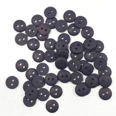 Imagem de Botão Preto 10mm 2 Furos Plástico Abs Fosco 50Un 100Un 200Un vestidos 
