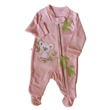 Imagem de Macacão Bebê Feminino Longo com Pezinho Koala Fofinho, Rosa, P