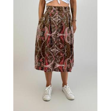 Imagem de Saia midi rafa 100% algodão 21201/1 - BLUFERA JEANS, M