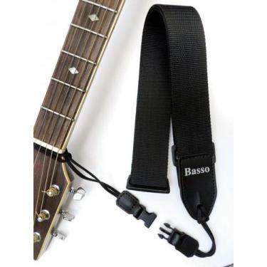 Imagem de Correia Basso QR V 04 Nylon Preto Com Cardão Para Violão 5cm