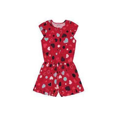 Imagem de Macaquinho infantil feminino - macacão infantil - Rovitex, Vermelho, 2