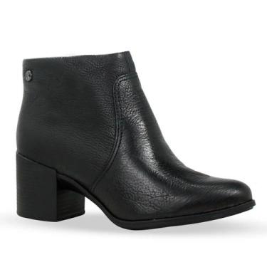 Imagem de Bota Bottero Cano Baixo Couro Burnish Preto - zíper na lateral interna