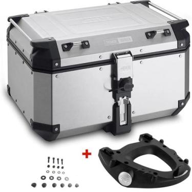 Imagem de Baú Givi Monokey Traseiro Trekker Outback 58L Obkn58a Prata + Base M5 