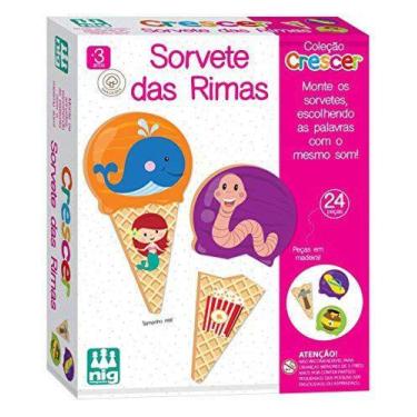 Imagem de Brinquedo Educativo Sorvete das Rimas Madeira Crescer, Nig Brinquedos