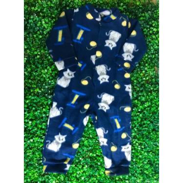 Imagem de Macacão Infantil Masculino Soft 1/3 - MASSARA BABY, 3, Azul marinho, G