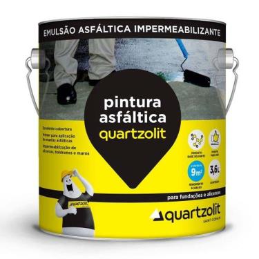 Imagem de Pintura Asfáltica Galão 3 e 6 l Impermeabilização de Superfícies Externas Alta Resistência Quartzolit