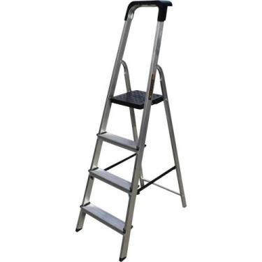 Imagem de Escada Em Alumínio 4 Degraus, 150 Kg, Esc0024 Botafogo - BOTAFOGO LAR 
