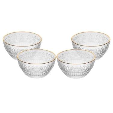 Imagem de Conjunto de Bowls 04 Peças Cristal Ecológico 600ml Mauve com Fio de Ou