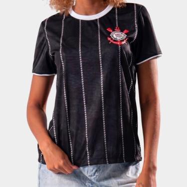 Imagem de Camiseta Corinthians Corinto Feminina - Preto - G, G