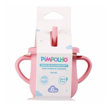 Imagem de Copo De Silicone Soft Pimpolho C/Canudo 150ml Rosa 0438-01
