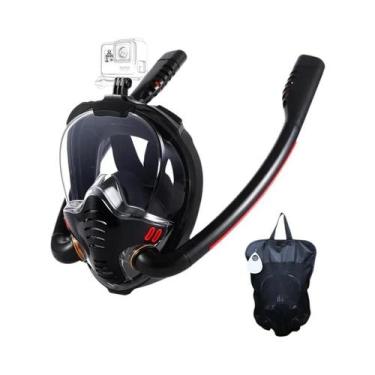 Imagem de Máscara De Snorkel Para Adultos Com Tubo Duplo De Silicone, Óculos De 