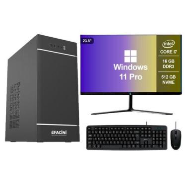 Imagem de PC Computador Completo eFacini Intel Core i7 3ª Gen 16GB Windows 11 Pr