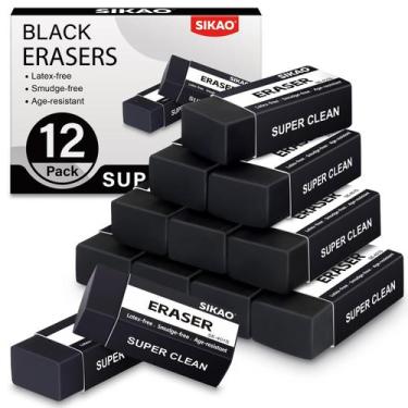 Imagem de Borracha Sikao Bloco Preto 12 Unidades Sem Látex