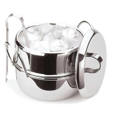 Imagem de Balde Para Gelo Com Pinça Tampa Térmico 2,5L Inox Cromado - Forma