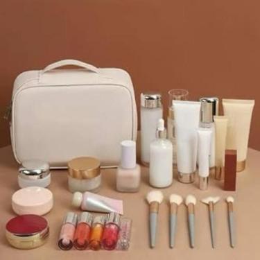 Imagem de Bolsa Organizadora de Maquiagem Skincare 3 em 1 com Divisórias e Zíper