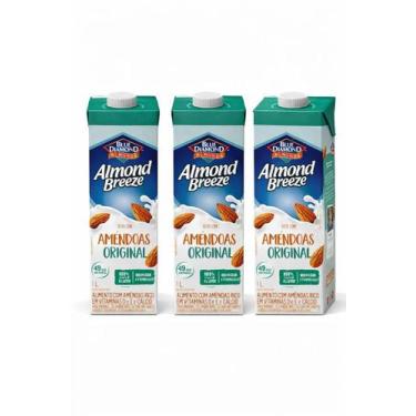 Imagem de Kit 3 Bebida Vegetal Amendoas Almond Breeze Original 1l