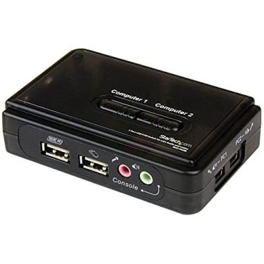 Imagem de StarTech. com 2 portas USB VGA KVM Switch - VGA simples - Suporte de teclas e áudio - 2048x1536 @60Hz KVM Switch - Interruptor de vídeo KVM (SV211KUSB)