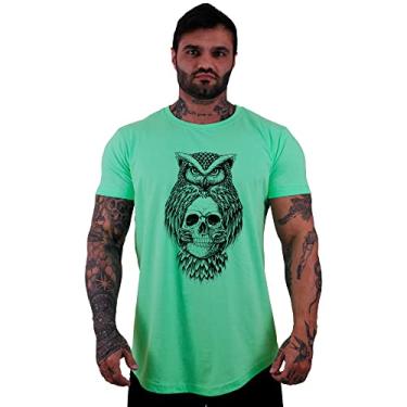 Imagem de Camiseta Longline Masculina MXD Conceito Estampas Variadas (GG, Verde Água)