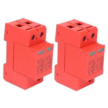 Imagem de Dispositivo de proteção contra surtos de tensão Eujgoov 2Pcs Instalação de trilhos Dispositivo de proteção contra surtos 2P Protetor fotovoltaico CC Pára-raios de baixa tensão (DC 1000V)