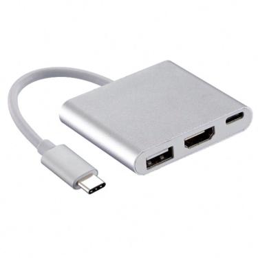 Imagem de Adaptador 3x1- USB 3.1 Tipo-c Thunderbolt 3.0 X Hdmi USB T-c