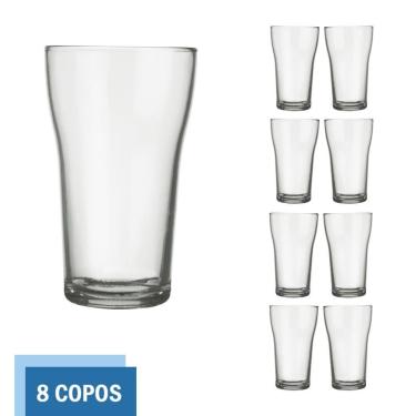 Imagem de Conjunto 8 Copos Vidro 200ml Boteco Chopp Transparente Nadir