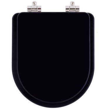 Imagem de Assento Sanitário Poliester Soft Close Link Preto Fosco