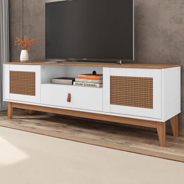 Imagem de Rack Para Tv Até 60 Polegadas Esmeralda 2 Portas 1 Gaveta Branco/noce - Casa D
