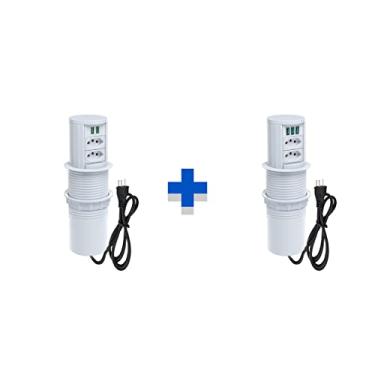 Imagem de Kit Torres Tomadas Totem Automático 2 Tom 10A 2 e 3USB 5.2A COR:BRANCO