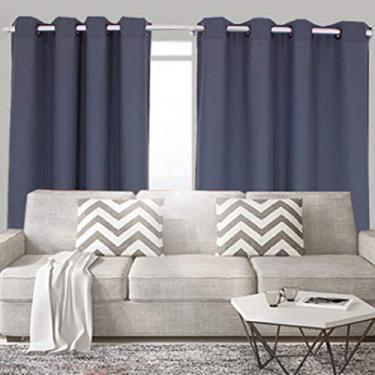 Imagem de Cortina Cozzilar Para Sala Quarto Oxford Liso Cinza-Escuro 3,00 x 1,70, Alta Durabilidade, 100% Poliéster, Ideal para Sala, Cozinha e Quarto.