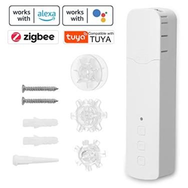 Imagem de Tingpai Tuya ZigBee M515EGZT ligent Pull Bead Curtain Motor Casa igente Vida doméstica Hotel Motores de co na elétrica Mobile APP Controle Controle de voz Silencioso Compatível com Al Google