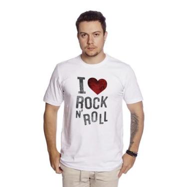 Imagem de Camiseta Masculina Manga Curta Techmalhas Com Mensagem I Love Rock In
