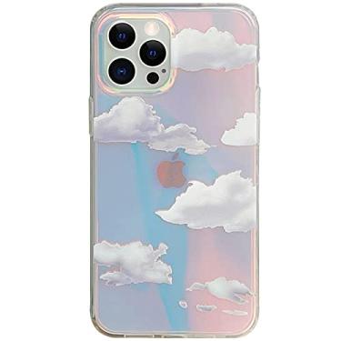 Imagem de Capa de telefone transparente de nuvens para iPhone 12 11 Pro X XR XS Max SE2020 7 8 Plus Capa traseira à prova de choque, T1, para iPhone12 Pro Max