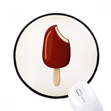 Imagem de DIYthinker Mouse pad de chocolate crocante picolé doce sorvete desktop escritório tapete redondo para computador