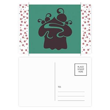 Imagem de Cartão postal para comemoração de flores de Natal e sorvete Black Cherry