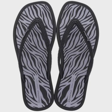 Imagem de Chinelo Solar Dedo Print Preto Branco Feminino Color Macia Leve nº 34 ao 40