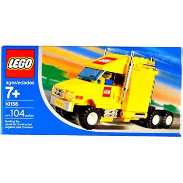 Imagem de Lego Year 2004 Exclusive City Series Set #10156 - Yellow Truck with Shiny Chrome Exhaust Pipes, LEGO Logo and License Plate Stickers Plus Driver Minifigures (Total Pieces: 104)