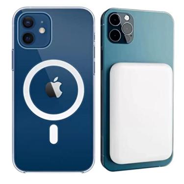 Imagem de Capinha para iPhone + Carregador Mag-Safe Kit com Carregador Portátil sem fio e Capa Clear Case Magnética Compatível iPhone 14/13 / 11 (YKR Acessórios) (iPhone 13 PRO MAX)