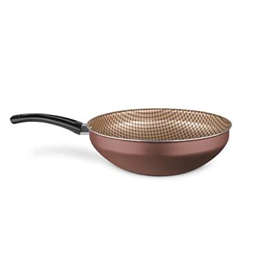 Imagem de Frigideira Panela Wok N28 Antiaderente Superflon Flora Colors MTA cor:Chocolate