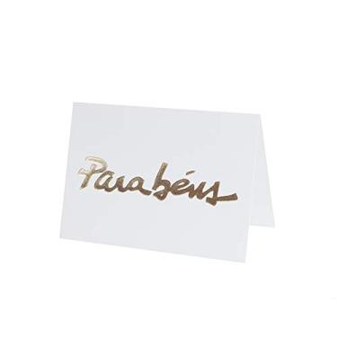 Imagem de Cartão Fabriano Parabéns Branco, Teca, Gu0023, Branco